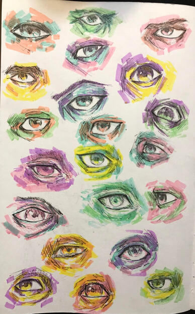 11-10-21 Highlighter Eye Drawings