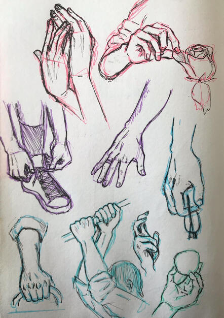 2-3-22 Hand Studies Done in Pen (1)