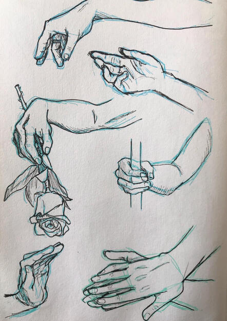 2-5-22 Hand Studies Done in Pen (3)