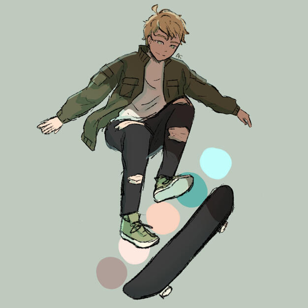 10-1-21 Digital Drawing of Skateboarder
